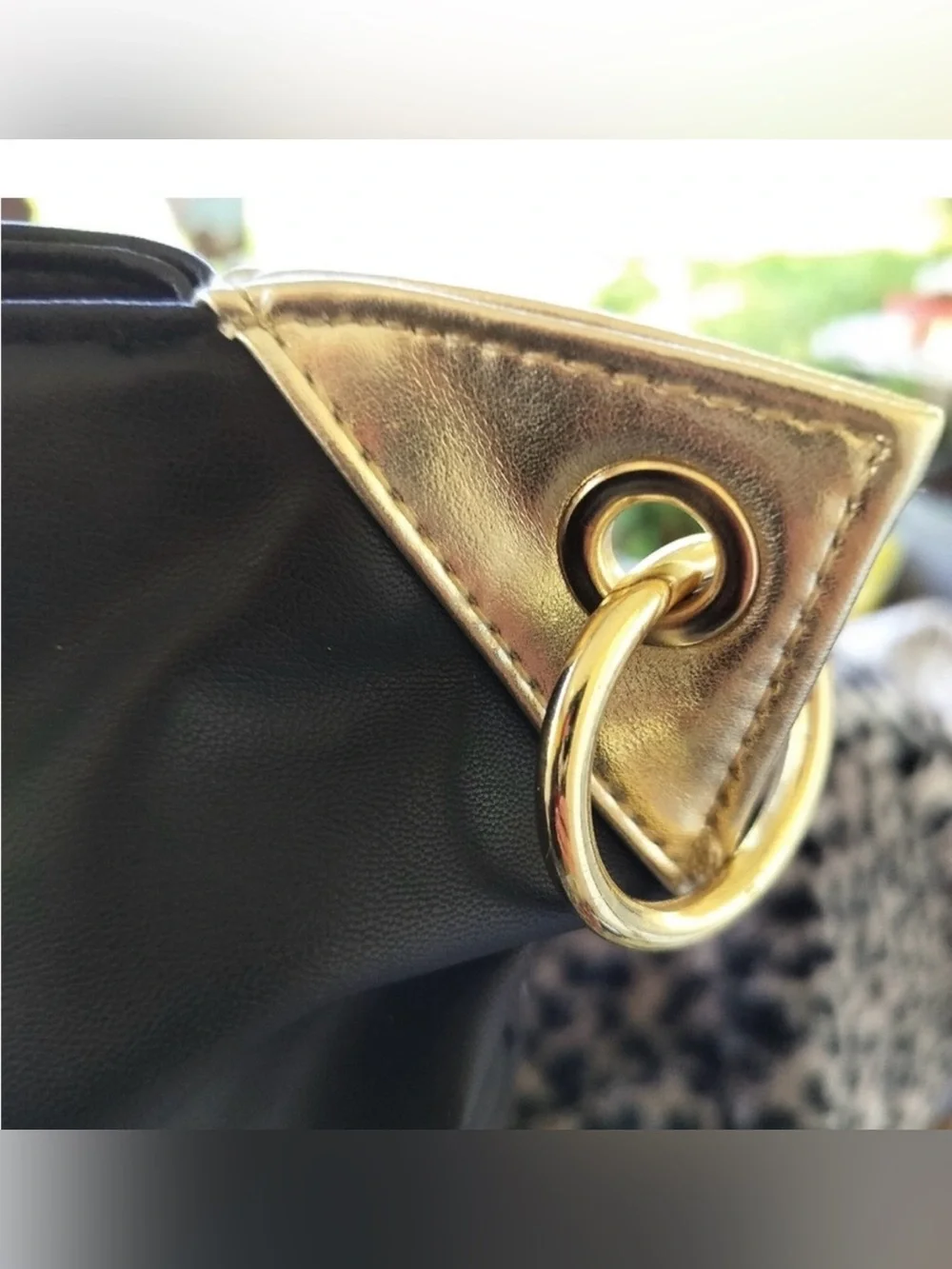 Versace Perfumes Black Tote with Gold Plaque
